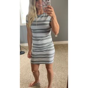 Striped fitted T-shirt dress
